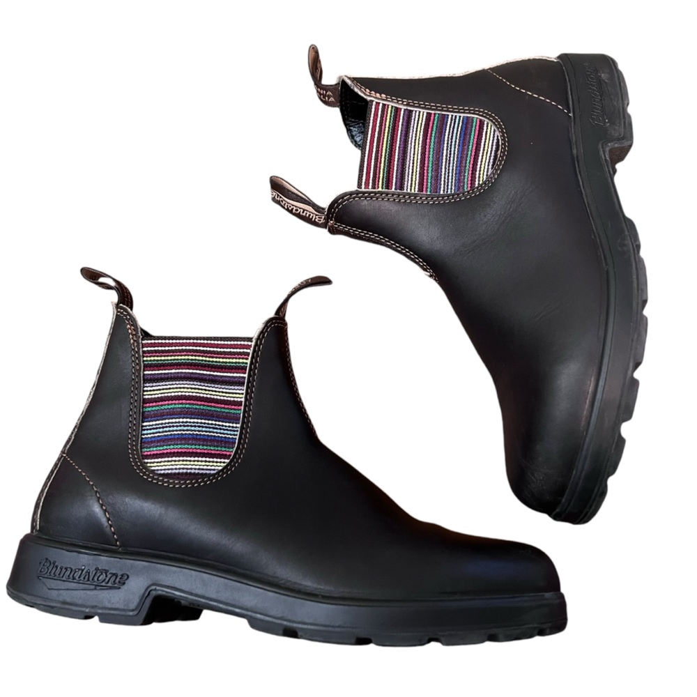Blundstone 1409 Women’s Stout Brown and Stripes Chelsea Boots Size 11